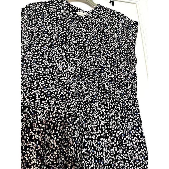Rebecca Taylor Black Floral Print Sleeveless Mini Dress Size 4 - Picture 2 of 10